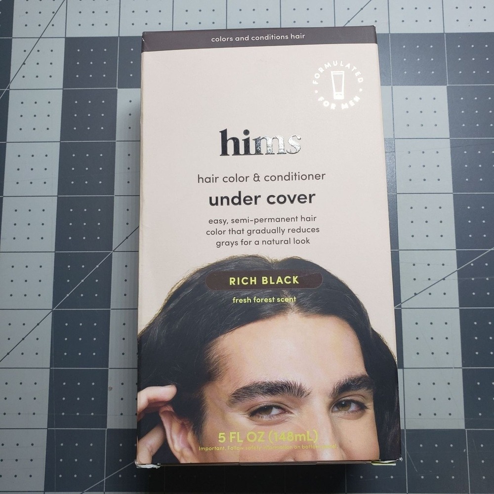HIMS Hair Color Conditioner Men 5oz Rich Black Semi-Permanent Under Cover Argan - Picture 6 of 7